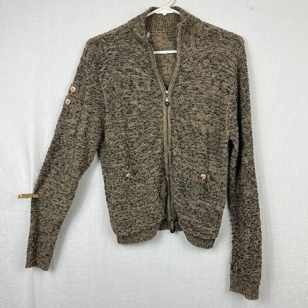 Jamie Sadock Full Zip Textured Knit Cardigan Womens S Twee Grunge Indie Academia
